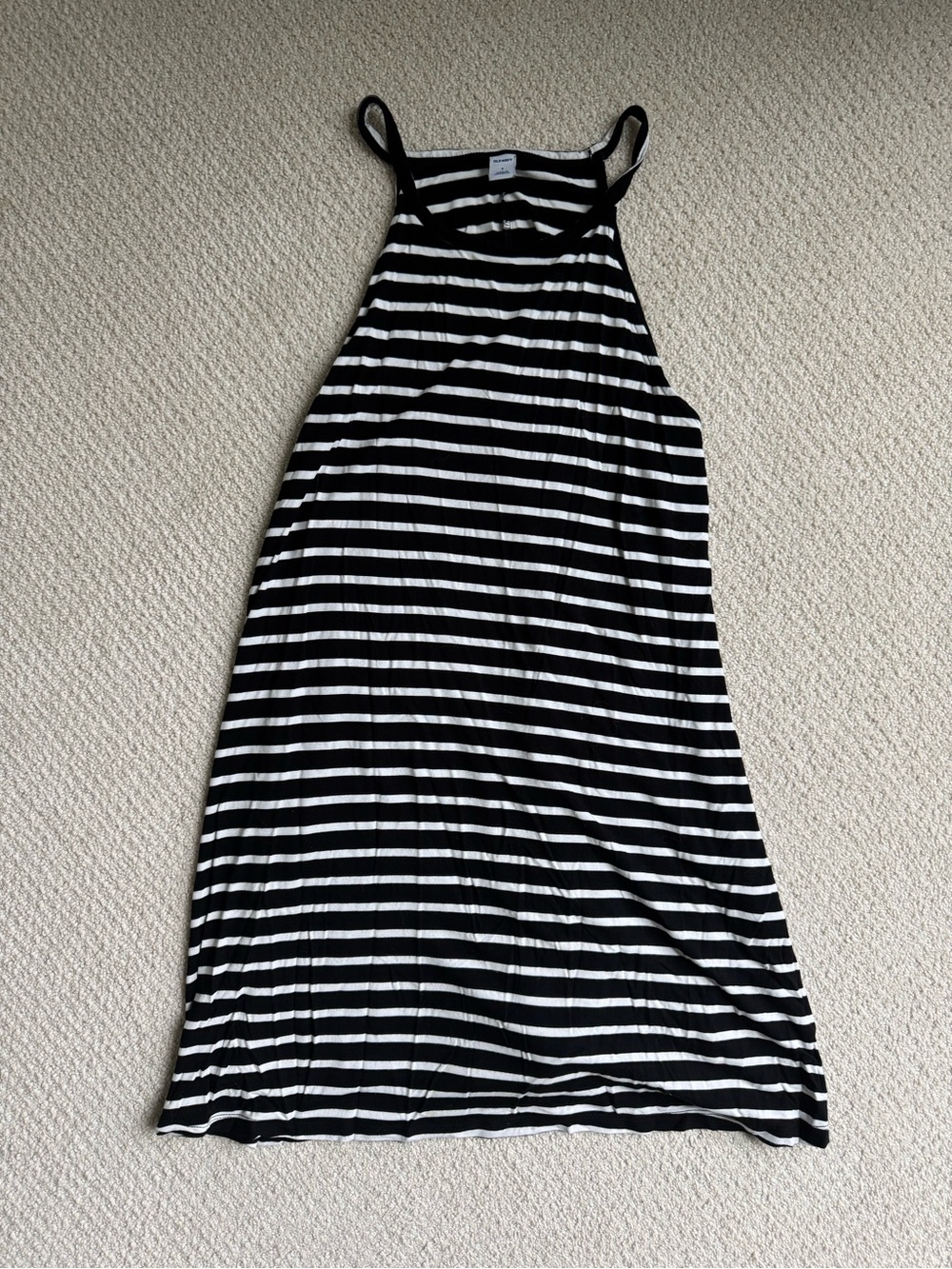 Old Navy Black and White Striped Tank Dress